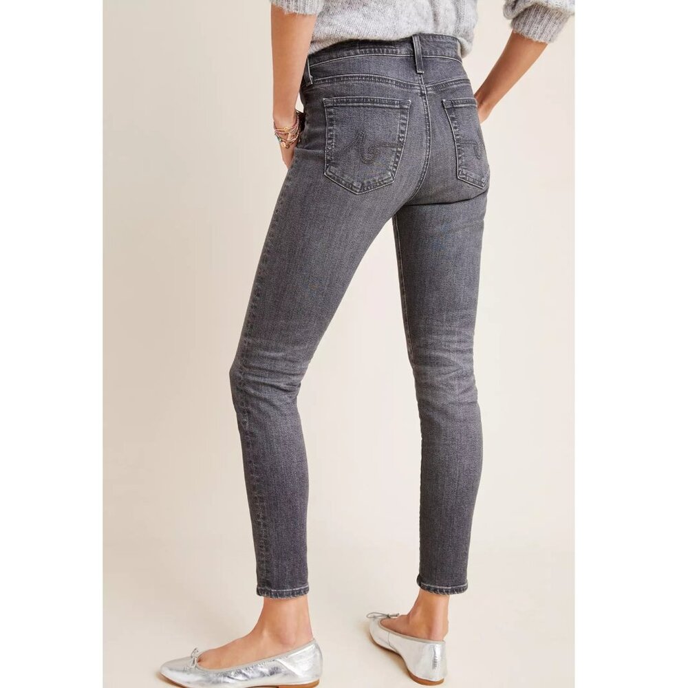 Anthropologie AG Jeans Farrah High Rise Skinny Grey Slim Fit Waisted Ankle - Picture 6 of 8